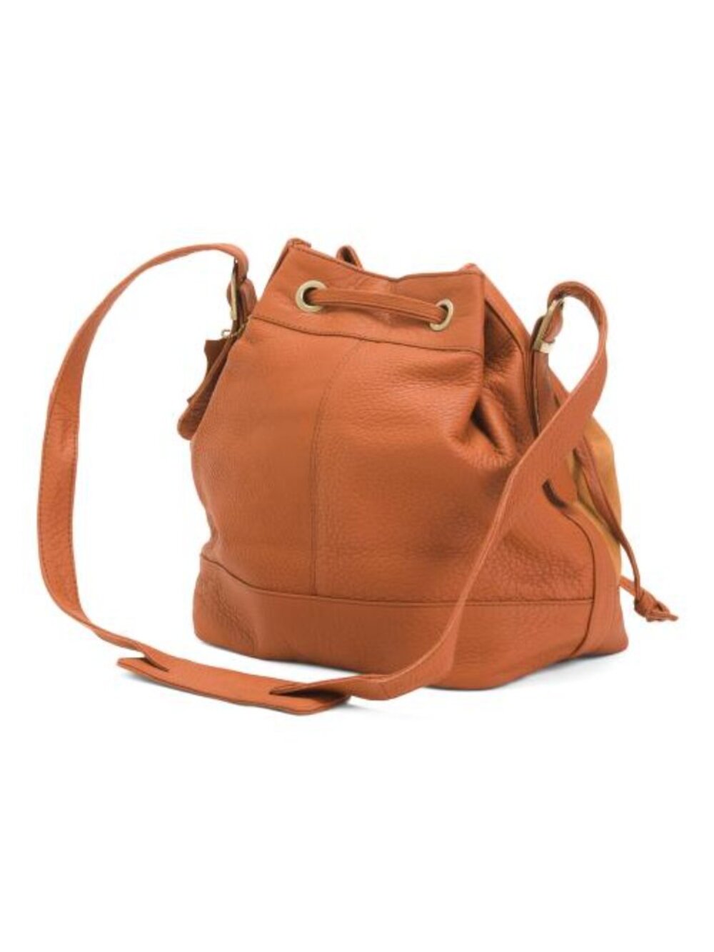 SORUKA Leather Crossbody Bucket Bag With Suede Panel - Picture 3 of 4